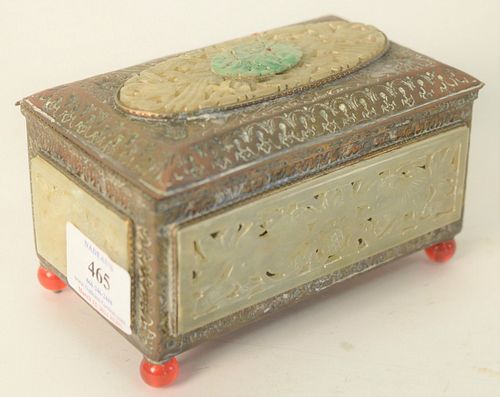 CHINESE EMBOSSED COPPER BOX WITH