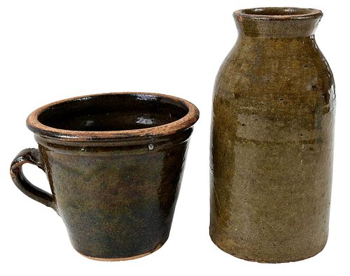 TWO PIECES OF EDGEFIELD POTTERYEdgefield