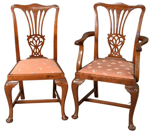 SET OF TEN QUEEN ANNE STYLE MAHOGANY 37a3a1