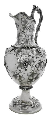 LARGE CHARLESTON COIN SILVER EWER,