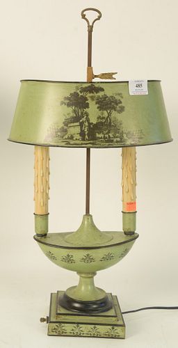 LOUIS XVI STYLE GREEN PAINTED TOLE