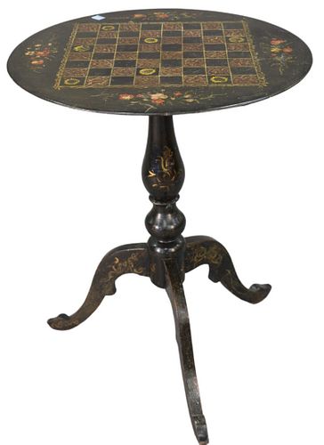 BLACK LACQUERED STAND, HAVING ROUND,