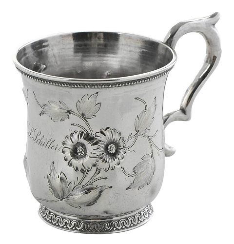NEW ORLEANS COINS SILVER MUG, ADOLPHE