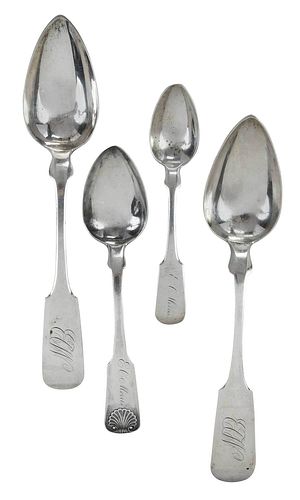 FOUR GEORGIA COIN SILVER SPOONSearly mid 37a41f