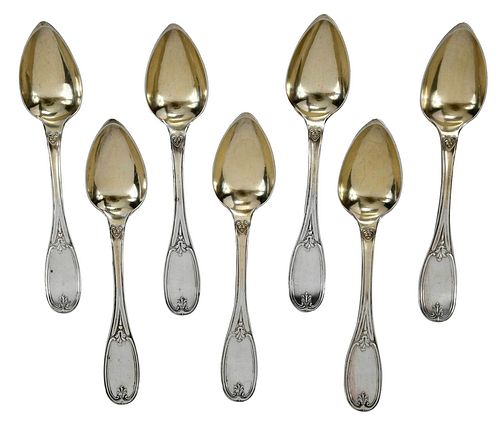 SET OF SEVEN COINS SILVER SPOONS,