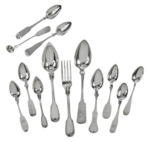 23 ASSORTED COIN SILVER FLATWARE 37a428