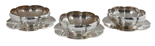 SIX STERLING FINGER BOWLS WITH