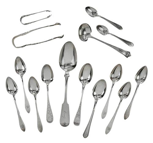 FIFTEEN PIECES STERLING FLATWAREAmerican  37a43a