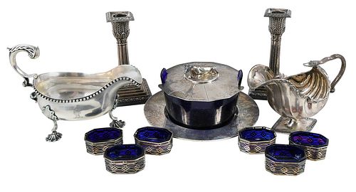 ELEVEN ENGLISH SILVER TABLE ITEMS19th/20th