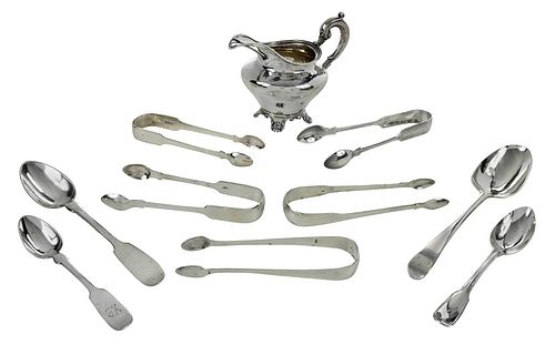 ELEVEN PIECES SILVER TABLE ITEMS18th/20th