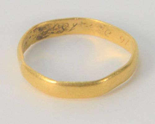 22 KARAT GOLD BAND DATED 1852  37a46c