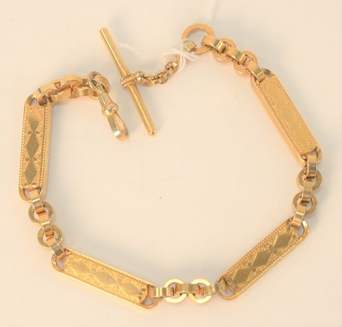GOLD PLATED VICTORIAN WATCH CHAIN.Gold