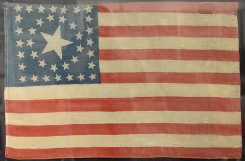 THIRTY-EIGHT STAR AMERICAN FLAG, PRESSED-DYED