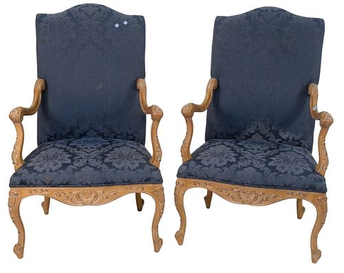 PAIR OF FRENCH-STYLE ARMCHAIRS,