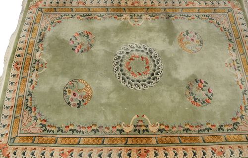 CHINESE ORIENTAL CARPET, WITH GEESE,