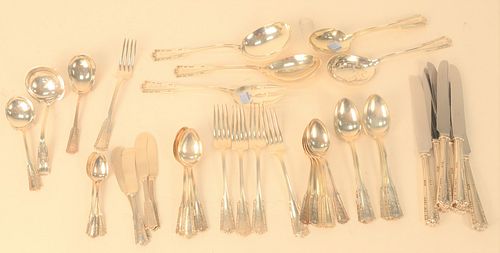 FORTY-THREE PIECE STERLING SILVER FLATWARE