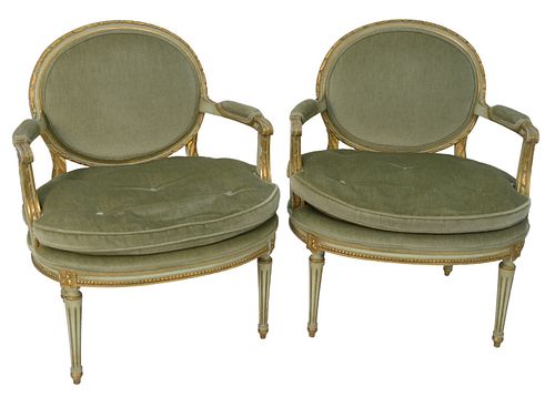 PAIR OF LOUIS XVI STYLE FAUTEUIL  37a520