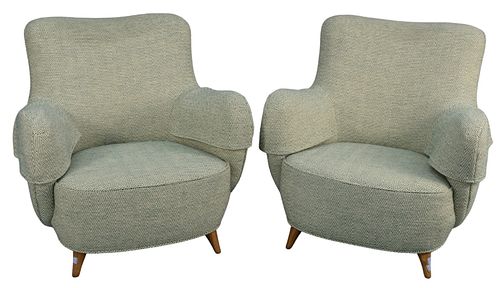 PAIR OF VLADIMIR KAGAN BARREL CHAIRS,