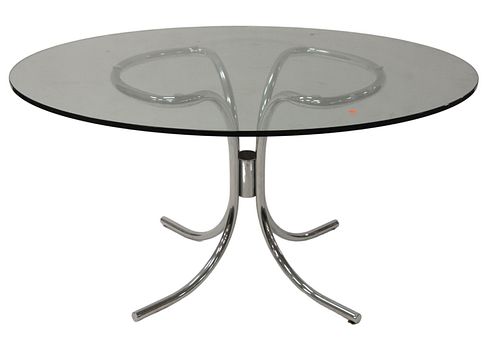 ROUND GLASS TOP KITCHEN TABLE,