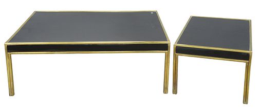 TWO MAISON JANSEN TABLES BLACK 37a57d