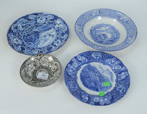 GROUP OF FOUR TRANSFERWARE PLATES  37a580