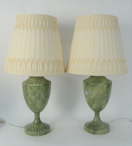 PAIR OF FAUX MARBLE PAINTED METAL 37a581
