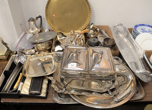 GROUP LOT OF SILVER PLATE, TO INCLUDE