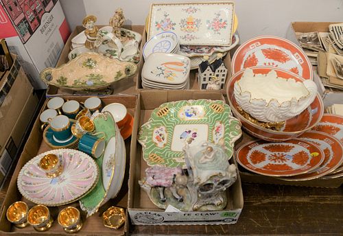 FIVE TRAY LOTS OF PORCELAIN, TO