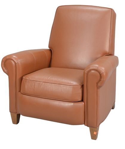 ETHAN ALLEN LEATHER RECLINING CHAIR,