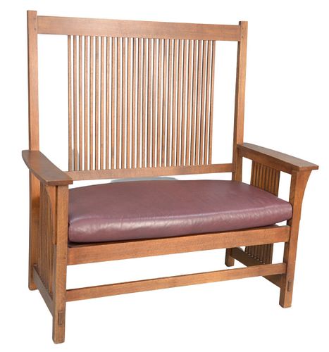 STICKLEY MISSION OAK BENCH WITH 37a62c