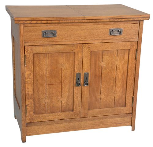 STICKLEY MISSION OAK BAR CABINET  37a62f