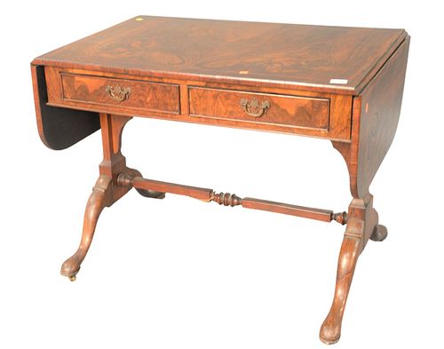 BURLWOOD SOFA TABLE, WITH DROP