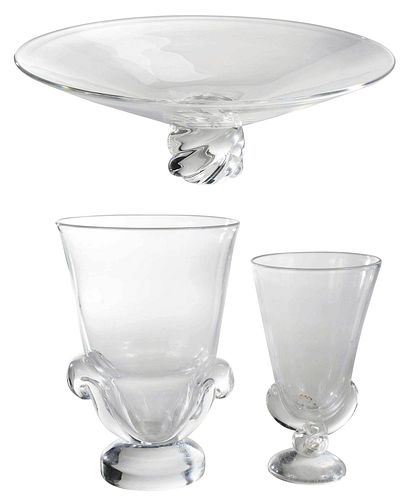 THREE STEUBEN GLASS TABLE ARTICLESAmerican  37a658