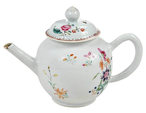 CHINESE EXPORT FAMILLE ROSE TEAPOTlate 37a666