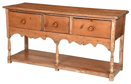 WELSH PINE THREE DRAWER DRESSER19th 37a685