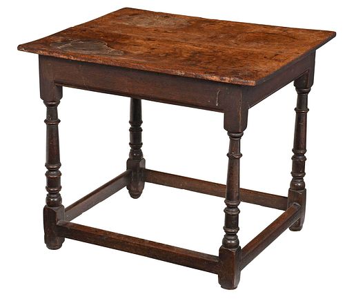 EARLY BRITISH OAK STRETCHER TABLElate 37a68e