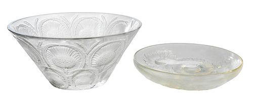 LALIQUE "THISTLE" AND "VERNON"