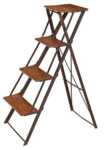 VINTAGE STEEL AND WOOD FOLDING 37a6c4