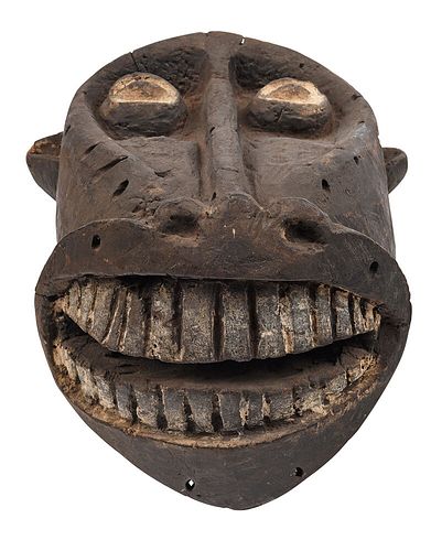 TWO WEST AFRICAN CARVED WOOD MASKSCameroonian,