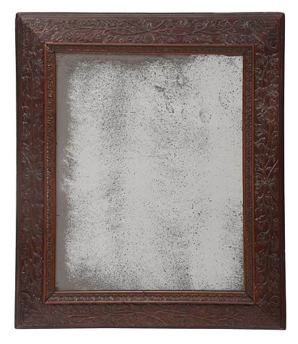 WOOD FRAME HAND CARVED MIRRORBritish/Continental,