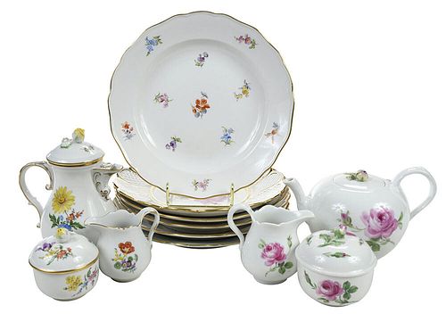 TWELVE PIECES OF ASSEMBLED MEISSEN