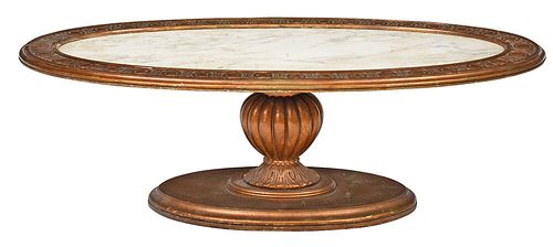 MID CENTURY CARVED GILT MARBLE