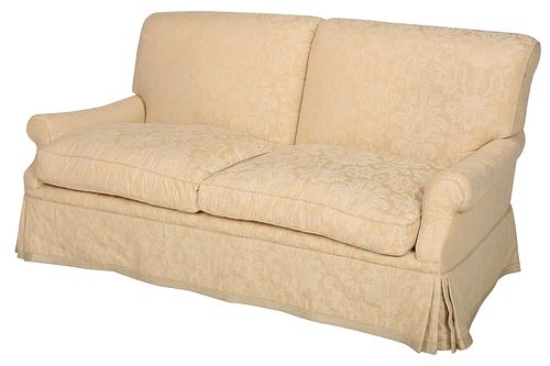 CONTEMPORARY CREAM DAMASK UPHOLSTERED 37a78e
