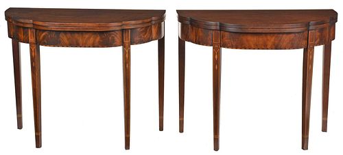 PAIR FEDERAL STYLE BELLFLOWER INLAID