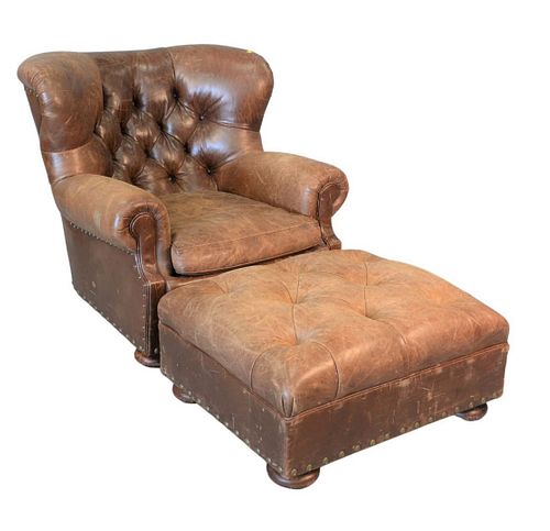 RALPH LAUREN EASY CHAIR AND OTTOMAN 37a83f