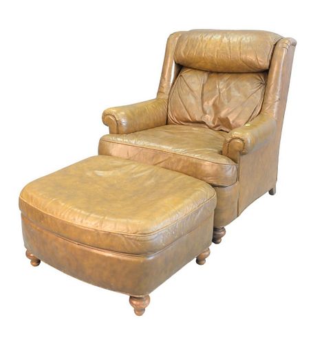 HERITAGE LEATHER EASY CHAIR AND 37a840