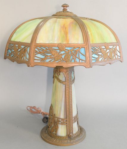 PANEL SHADE TABLE LAMP WITH PINECONE