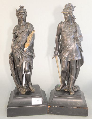 PAIR OF GREEK GODDESS BRONZE FIGURES 37a862