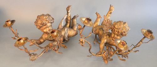 PAIR OF GILT, CARVED WOOD AND GESSO