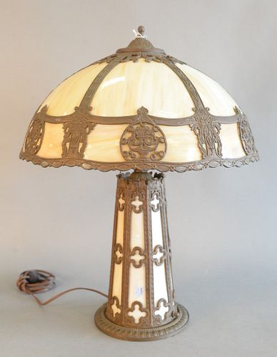 SLAG GLASS TABLE LAMP HAVING SIX 37a907